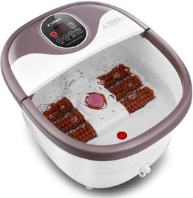 img 4 attached to 💆 6-Motor Foot Spa Bath Massager with Heat, Rollers, Bubble Surging, Digital Control Screen – Relieve Feet, Relaxation, Temperature Control, Timer, Pedicure Stone