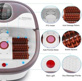 img 2 attached to 💆 6-Motor Foot Spa Bath Massager with Heat, Rollers, Bubble Surging, Digital Control Screen – Relieve Feet, Relaxation, Temperature Control, Timer, Pedicure Stone