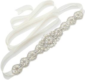 img 4 attached to 💎 Pearl Wedding Belt: Elegant Beaded Bridal Belt for Women Dress & Gown