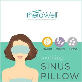img 2 attached to 🌿 Relax and Soothe with Therawell Lavender & Chamomile Sinus Eye Mask in Mint Green