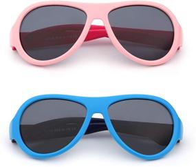 img 2 attached to Unbreakable Rubber Polarized Sunglasses for Children, Ages 3-6, Girls & Boys