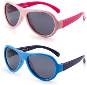img 4 attached to Unbreakable Rubber Polarized Sunglasses for Children, Ages 3-6, Girls & Boys