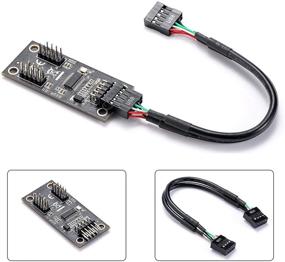 img 3 attached to 🔌 MZHOU USB 2.0 9PIN к двойному 9PIN адаптер-хабу карты контроля FE1.1S платы PCB - Высокая производительность, поддержка множества платформ Windows, Mac, Linux, Chrome OS