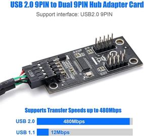 img 2 attached to 🔌 MZHOU USB 2.0 9PIN к двойному 9PIN адаптер-хабу карты контроля FE1.1S платы PCB - Высокая производительность, поддержка множества платформ Windows, Mac, Linux, Chrome OS