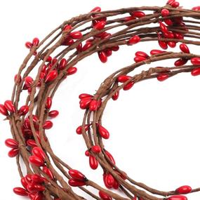 img 2 attached to AGEOMET 59 Feet Red Pip Berry Garland: Enhance Christmas Decor with 🎄 Rustic Twig Garlands and Berries for Stunning Indoor and Outdoor Floral Craft Decorations