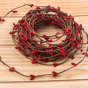 img 1 attached to AGEOMET 59 Feet Red Pip Berry Garland: Enhance Christmas Decor with 🎄 Rustic Twig Garlands and Berries for Stunning Indoor and Outdoor Floral Craft Decorations
