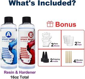 img 3 attached to 🔮 Magicdo Epoxy Resin Kit: Crystal Clear Art Resin for Beginners - Silicone Molds, Crafts, DIY, Jewelry, Tumblers, River Tables - Includes Wood Sticks, Graduated Cups, Gloves (16oz)