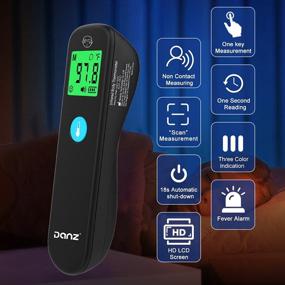 img 2 attached to 🌡️ 2-in-1 No-Touch Forehead Thermometer for Adults and Kids - Digital Infrared Thermometer with LED Display, Fever Alarm, Sound Switch - Baby Infrared Thermometer (Black)