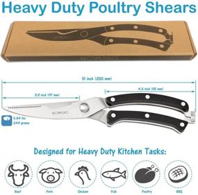 img 3 attached to 🍗 Premium Heavy-Duty Poultry Shears by NOVASKO - Spring Loaded (Plain Box)