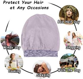 img 2 attached to Satin Silk Sleep Slap Night Cap for Women: Adjustable Hair Wrap for a Peaceful Sleep