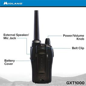 img 1 attached to 📻 Midland GXT1000VP4 50 Ch GMRS 2-Way Radio - Up to 36 Mile Range Walkie Talkie - Black/Silver (Pack of 4): Ultimate Communication Solution!