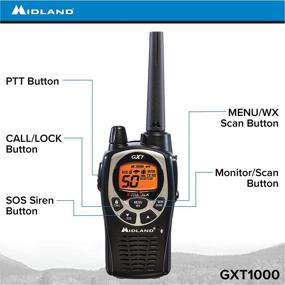 img 3 attached to 📻 Midland GXT1000VP4 50 Ch GMRS 2-Way Radio - Up to 36 Mile Range Walkie Talkie - Black/Silver (Pack of 4): Ultimate Communication Solution!