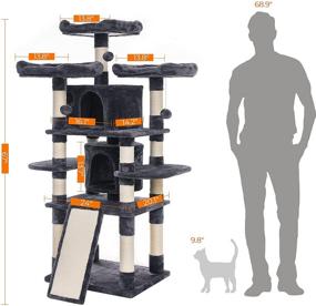 img 1 attached to 🐾 FEANDREA 67-inch Multi-Level Cat Tree: Superior Condo for Large Cats with Cozy Perches and Stability