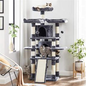 img 3 attached to 🐾 FEANDREA 67-inch Multi-Level Cat Tree: Superior Condo for Large Cats with Cozy Perches and Stability