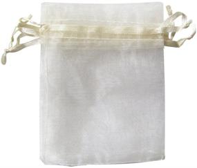 img 3 attached to 🎁 Мини-подарочные органзовые мешочки ATCG Ivory Drawstring - 100 штук, размер 2,7x3,5 дюйма, мешочки для свадебных вечеринок, наполненные мелочами, мешочки для конфет и украшений, маленькие прозрачные мешочки для саше.