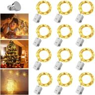 🔋 36-pack battery operated fairy lights with 3 speed modes, includes extra 40 replacement batteries - 7ft 20 led mini copper wire string lights, waterproof twinkle firefly lights for christmas логотип