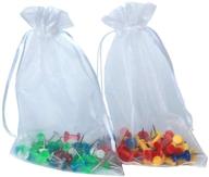 versatile 100pcs organza bags for jewelry, gifts & party favors - 5x7 inches, white, drawstring closure logo