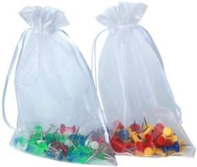 img 4 attached to Versatile 100PCS Organza Bags for Jewelry, Gifts & Party Favors - 5x7 Inches, White, Drawstring Closure