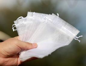 img 1 attached to Versatile 100PCS Organza Bags for Jewelry, Gifts & Party Favors - 5x7 Inches, White, Drawstring Closure