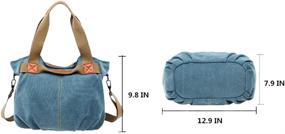 img 1 attached to 👜 Женские оптовые холстовые сумки - винтажные ретро хобо сумки для повседневного стиля на плечо