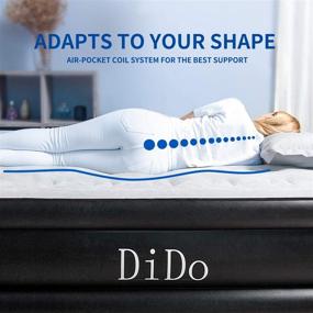img 2 attached to 🛏️ Dido Air Mattress Twin Size with Built-in Pump: Upgraded Elevated Blow up Mattress for Home and Outdoors with Soft and Plush Top