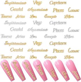 img 4 attached to Palksky Nail Charms: Stunning Alloy Zodiac Word Message Nail Charms - 12 Styles, 12 Constellations! Perfect for Jewelry Making and Epoxy Resin