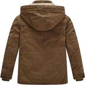 img 3 attached to 👕 WenVen Kids' Cotton Hooded Jacket - Size Medium 10-12 for Boys' Clothing