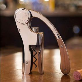 img 1 attached to 🍷 L'Atelier du Vin Oeno Motion Wood - Vertical Level Corkscrew with Comfortable Grip, Spare Spiral, Integrated Foil Cutter