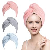 🚿 sndyi microfiber hair towel 3 pack - anti frizz hair drying towel wrap for curly hair - super absorbent & quick dry - long & thick hair turbans for women logo