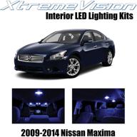 💡 улучшенный набор интерьера led для nissan maxima 2009-2014 (14 штук) - яркие синие светодиодные лампы + удобный инструмент для установки логотип