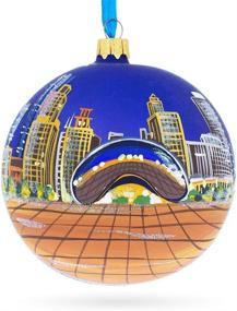 img 3 attached to Chicago Bean Glass Christmas Ornament