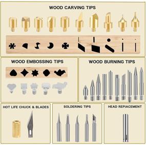 img 1 attached to 🔥 Professional Wood Burning Kit - 63PCS, Soldering Iron Included | LCD Display, Adjustable Temperature (180~500℃) | Pyrography Set with DIY Wooden Carving and Embossing Accessories