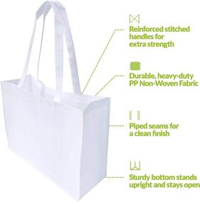 img 3 attached to 👜 Versatile and Durable Fabric Tote Bags with Handles - Perfect for Shopping, Gifts, Groceries, Merchandise, and Events