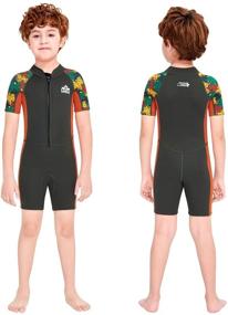 img 4 attached to 🏊 Kids Full Wetsuit: 2.5mm Neoprene Swimsuit for Swimming & Diving - UV Protection, Warmth, and Comfort