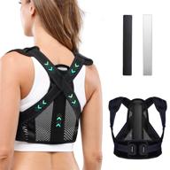 👍 oneday posture corrector upper back brace: adjustable brace with 2 replaceable plates, shoulder and neck supports for pain relief, men and women, 4 sizes (s: 22"-28") logo