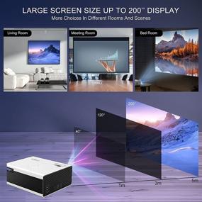 img 1 attached to 🎥 Azeus 1080P 200'' Portable Video Projector: PS4, iPhone, Android Compatible, 2x5W Speakers, 6000L Brightness, 2xUSB, 2xHDMI Movie Projector