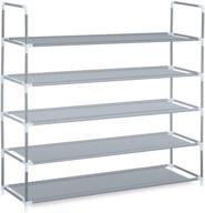 👞 herron shoe rack 5 tier – sturdy and reliable shoe organizer, 25 pairs space-saving shoe tower with non-woven fabric shelf (grey) логотип