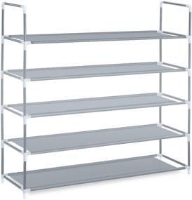 img 4 attached to 👞 Herron Shoe Rack 5 Tier – Sturdy and Reliable Shoe Organizer, 25 Pairs Space-Saving Shoe Tower with Non-Woven Fabric Shelf (Grey)