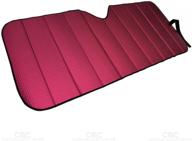 motor trend front windshield sun shade - accordion folding auto sunshade for car truck suv - blocks uv rays sun visor protector - keeps your vehicle cool - 58 x 24 inch (red) logo