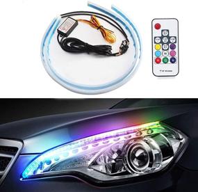 img 4 attached to 🚗 Enhance Your Car's Aesthetics with Flexible Car LED Strip Light - 2 Pcs 17.71 inch RGB Waterproof Lighting Kit