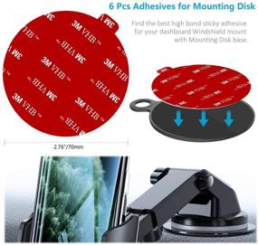 img 3 attached to 🔧 Windshield Camera Holder Sticky Adhesive Replacement - AZXYI 6pcs 2.76'' (70mm) VHB Circle Double-Sided Adhesive Tapes for Dashboard Suction Cup Mount, Mounting Disk Pads, Dash Cam/GPS/Sucker Holder