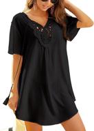 👗 stylish ekouaer lace crochet v-neck swimsuit cover up dress for women - perfect for summer beach and swimwear! logo