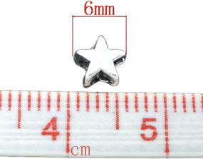 img 2 attached to 🌟 200 Silver Tone Star Charm Spacer Beads for Jewelry Making - 6x6mm Size - Housweety