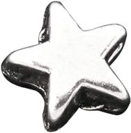 🌟 200 silver tone star charm spacer beads for jewelry making - 6x6mm size - housweety logo