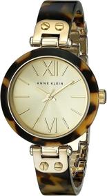 img 4 attached to 🕑 Часы Anne Klein для женщин с золотым тоном и браслетом из карельского ореха - Элегантный наручные часы 10/9652CHTO.