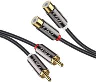 🔌 high-quality j&d 2 rca extension cable, gold plated copper shell, heavy duty 2 rca male to female stereo audio extension cable, 3 feet logo