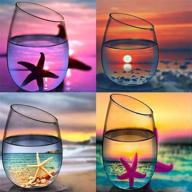 🖼️ 4 pack sets - full drill 5d diamond painting kits for adults, diy embroidery paintings with rhinestone pasting, arts and crafts for home wall decor - glass sunset, 12x12 inch logo