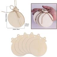 🎄 ourwarm 50pcs round wooden ornaments unfinished with hole, 4" predrilled natural wood slices for crafts, centerpieces, diy wooden christmas ornaments, hanging decorations logo