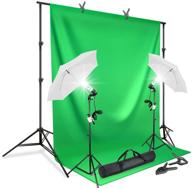 📸 limostudio agg412 photography continuous umbrella studio lighting kit with 10 ft. backdrop stand and 6 x 9 ft. green background screen + carry bag logo