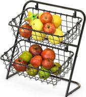 🧺 black 2-tier rigid wire market basket stand by simplehouseware логотип